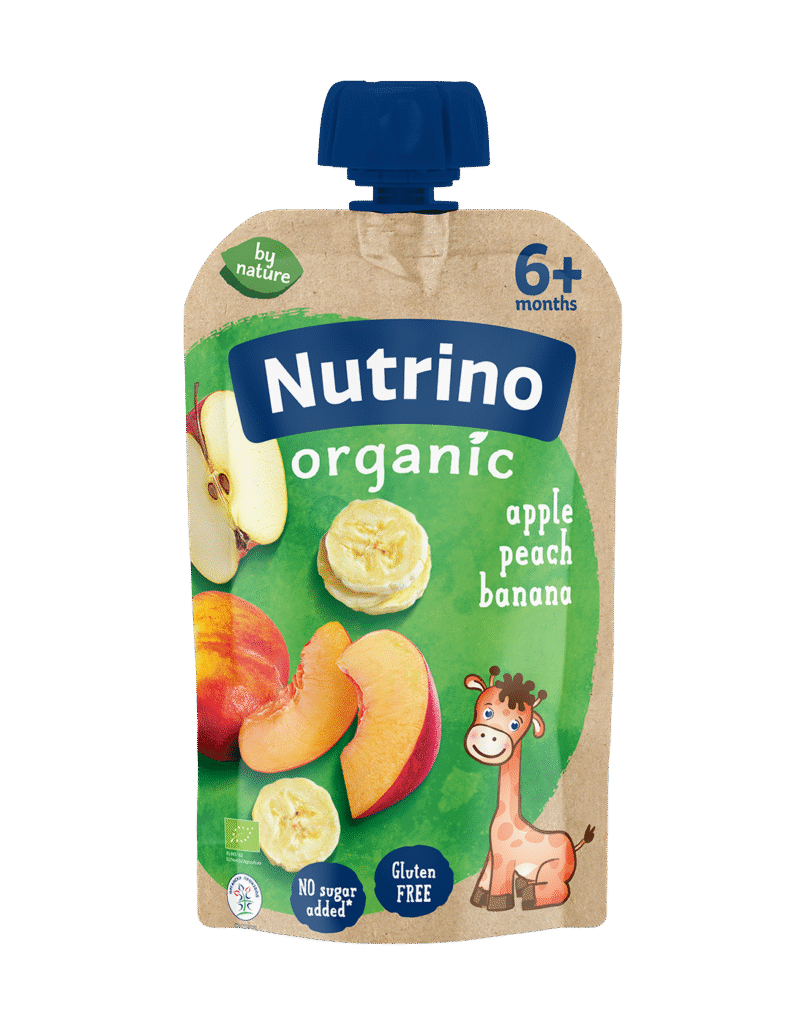 Nutrino Organic voćna kaša od jabuke, breskve i banane 100g