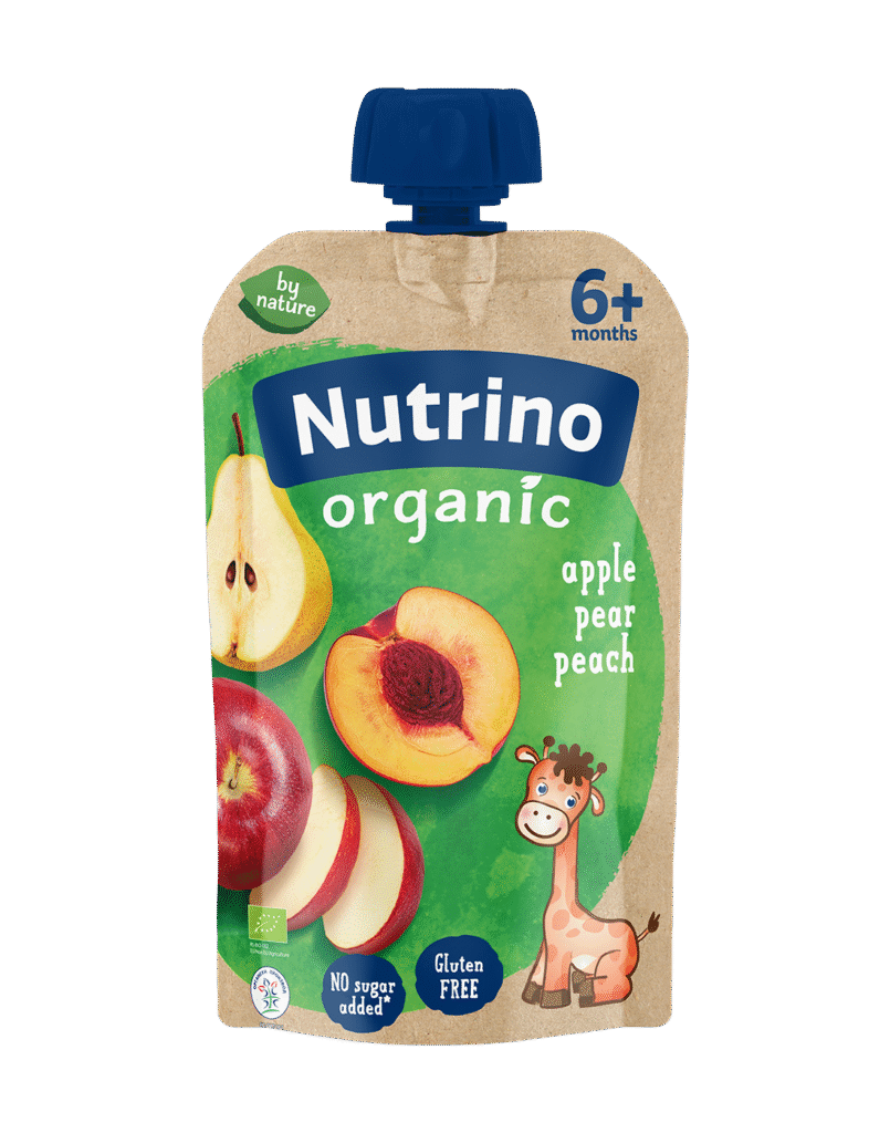 Nutrino Organic voćna kaša od jabuke, kruške i breskve 100g